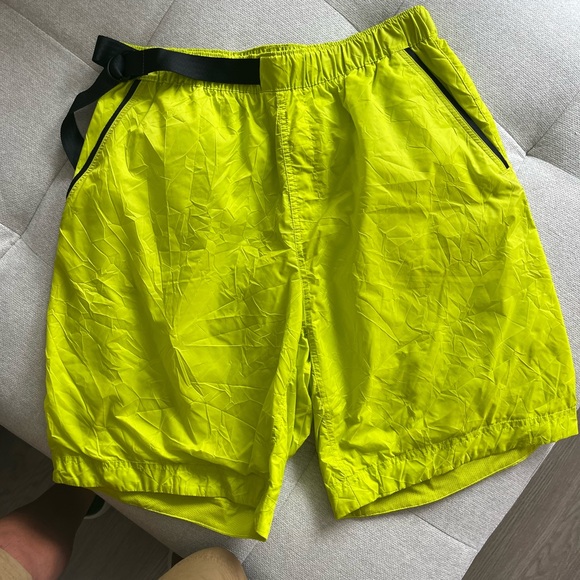 Nike tech pack nylon crinkle shorts size L Lime Neon Cactus color like new 👌 - Picture 1 of 10